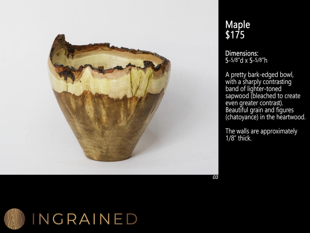Maple wood turned bowl fine art woodturning