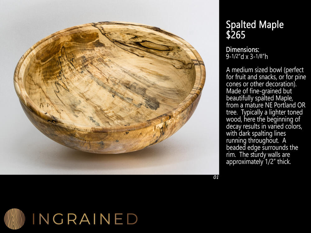 Spalted Maple turned wood bowl fine art woodturning